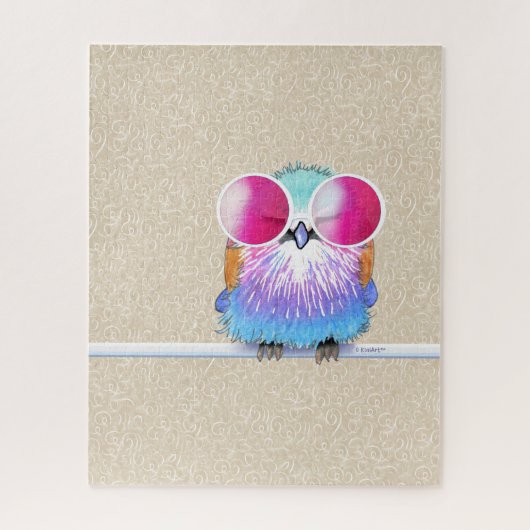 KiniArt薄紫焼きローラーバード ジグソーパズル (縦)