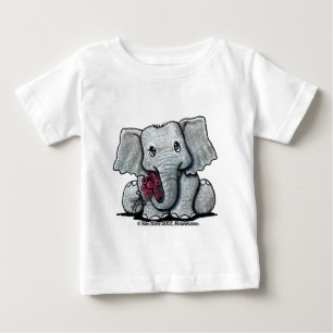 KiniArt象の乳児のTシャツ ベビーTシャツ