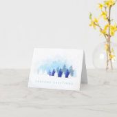 KiniArt雪の森のクリスマスカード カード (黄色い花)