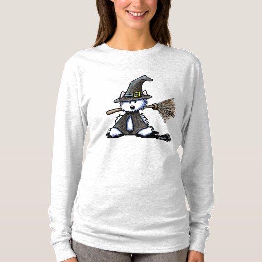 KiniArt ウェスティー犬の魔女 Tシャツ (正面)