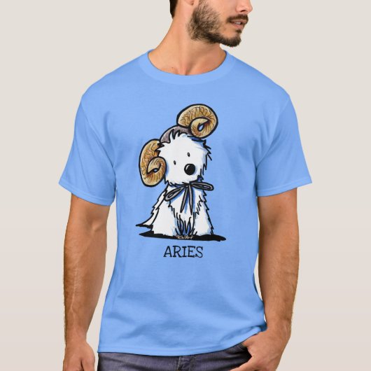 KiniArt ウェスティー 十二星座 牡羊座 Tシャツ (正面)