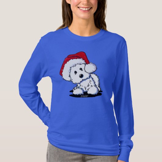 KiniArt ウェスティー 犬 SANTA BABY Tシャツ (正面)