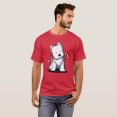KiniArt ウェスティ キャンディケインのキュート Tシャツ (正面フル)