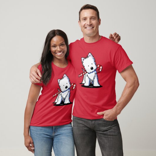 KiniArt ウェスティ キャンディケインのキュート Tシャツ (ユニセックス)