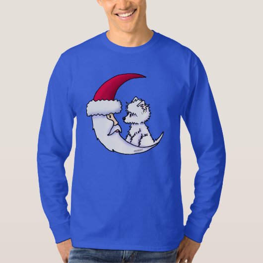 KiniArt ウェスティ サンタ 月 Tシャツ (正面)