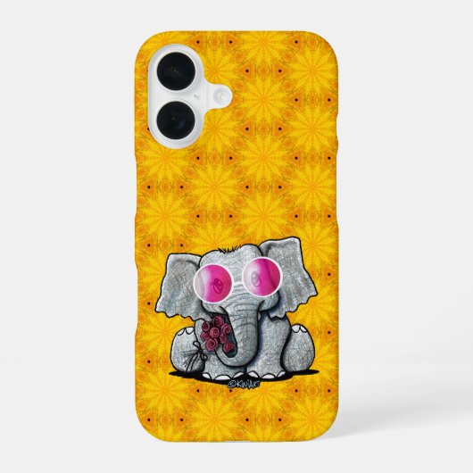 KiniArt エレファント iPhone 16ケース (裏面)