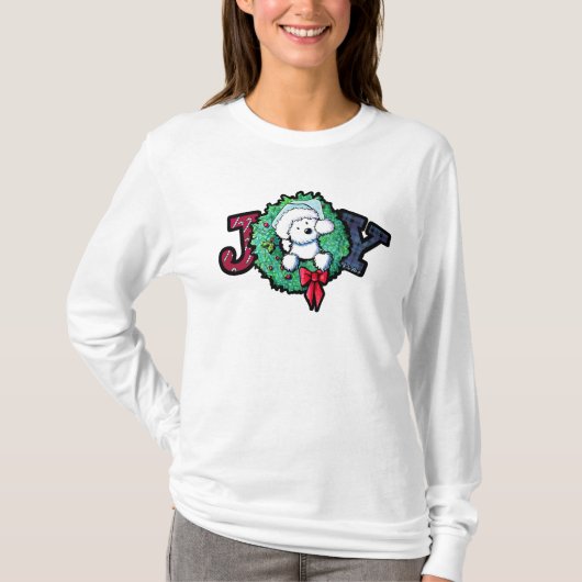 KiniArt クリスマス ウェスティー ジョイ Tシャツ (正面)