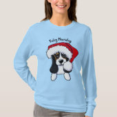 KiniArt クリスマス バセットハウンド Tシャツ (正面)