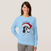 KiniArt クリスマス バセットハウンド Tシャツ (正面フル)