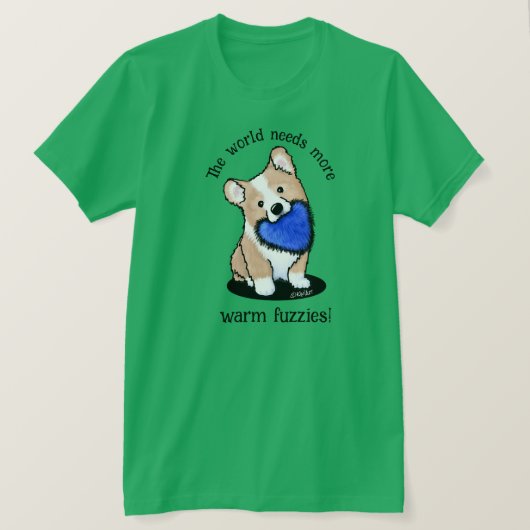 KiniArt コーギー あったかもふもふ Tシャツ (デザイン正面)