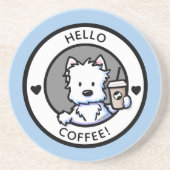 KiniArt コーヒー ウェスティー ラウンド コースター (正面)