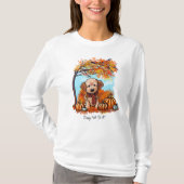 KiniArt ゴールデンドゥードル 子犬の秋 Tシャツ (正面)
