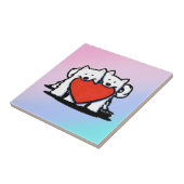 KiniArt サモエド ハートフル デュオ タイル (側面)