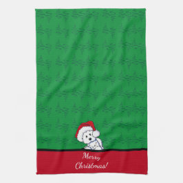KiniArt サンタベイビー ウェスティ クリスマス キッチンタオル