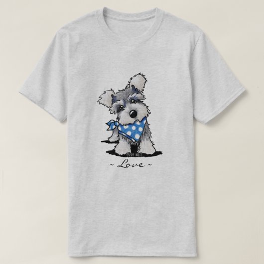 KiniArt シュナウザー 子犬 Tシャツ (デザイン正面)
