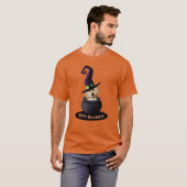 KiniArt ドゥードル犬魔女ハロウィンTシャツ Tシャツ (正面フル)