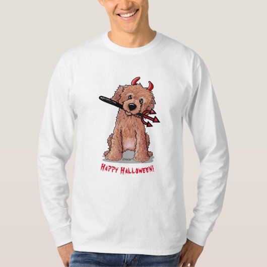 KiniArt ドゥードル犬 ハロウィンTシャツ Tシャツ (正面)