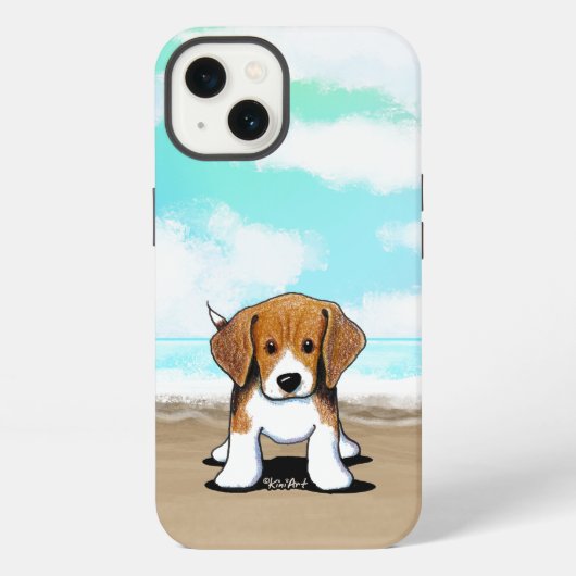 KiniArt ビーチ ビーグル iPhone ケース (裏面)