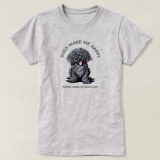KiniArt プーリー 犬好き Tシャツ (デザイン正面)