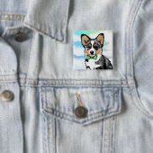 KiniArt メル・コーギー・ノートカード 缶バッジ (インサイチュ)