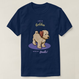KiniArt ライフ イズ ゴールデン ドゥードル Tシャツ