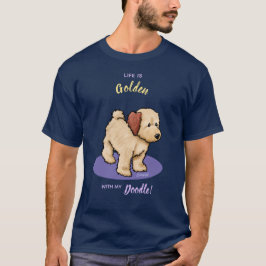 KiniArt ライフ イズ ゴールデン ドゥードル Tシャツ