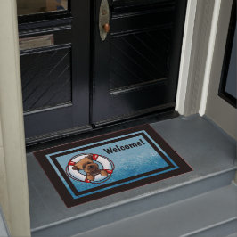 KiniArt 縁ど Terrier Rescue Doormat ドアマット