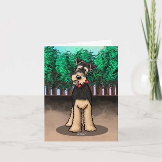 KiniArt Airedale Terrierカード サンキューカード (正面)