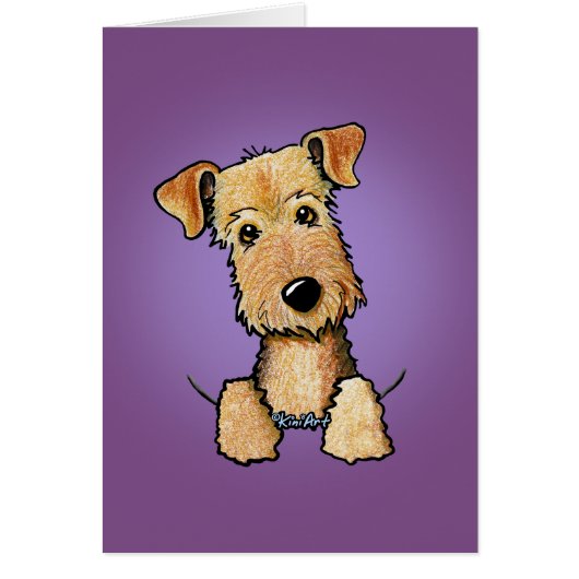 KiniArt Airedale Terrierグリーティングカード (正面)