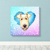 KiniArt Airedale Terrier Canvas Print キャンバスプリント (インサイチュ (ウッドフロア))