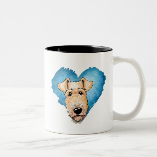 KiniArt Airedale Terrier Coffee Mug ツートーンマグカップ (右)