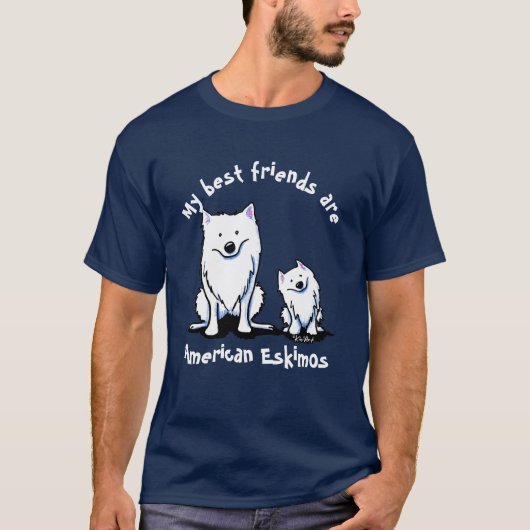 KiniArt American Eskimo Friends Tシャツ (正面)