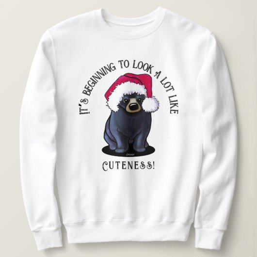 KiniArt Bear Cub Christmas Sweatshirt スウェットシャツ (デザイン正面)