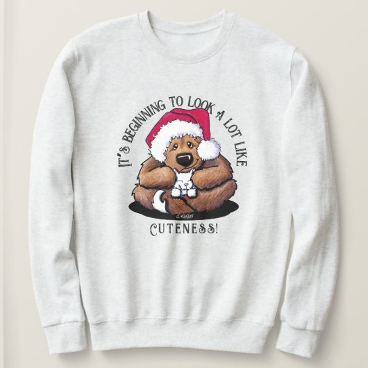 KiniArt Bear Hug Christmas Sweatshirt スウェットシャツ (デザイン正面)