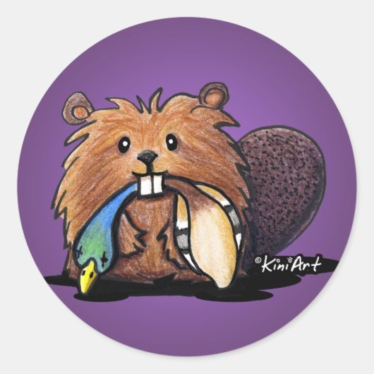 KiniArt Beaver IIスタンプ ラウンドシール (正面)