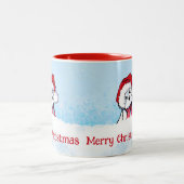 KiniArt Bichonフリースクリスマス ツートーンマグカップ (中央)