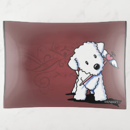 KiniArt Bichon Friseバレンタインデントレイ トリンケットトレー