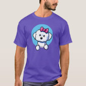KiniArt Bichon Frise Girl Tシャツ (正面)