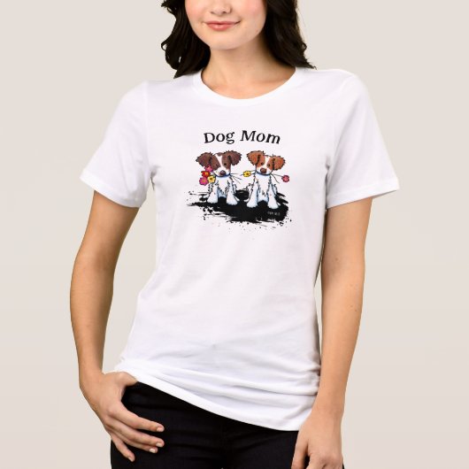 KiniArt Brittany dog トライブレンドＴシャツ (正面)