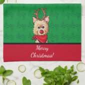 KiniArt Cainnトナカイのクリスマス キッチンタオル (折り畳み)