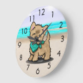 KiniArt Cutieface Cairn Beach Wall Clock ラージ壁時計 (傾斜)