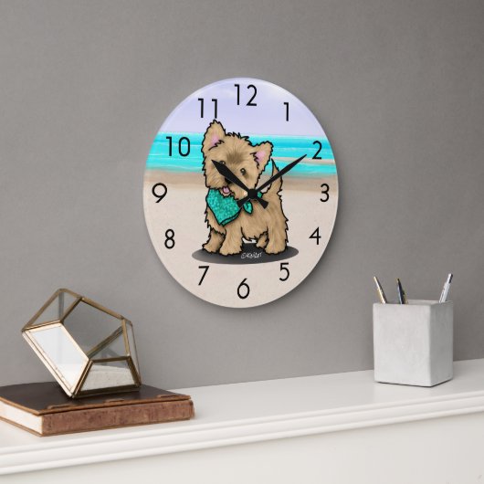 KiniArt Cutieface Cairn Beach Wall Clock ラージ壁時計 (オフィス)