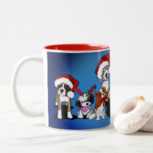 KiniArt Dogsクリスマスマグ ツートーンマグカップ