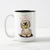 KiniArt Doodle Dog MY BALL ツートーンマグカップ (左)