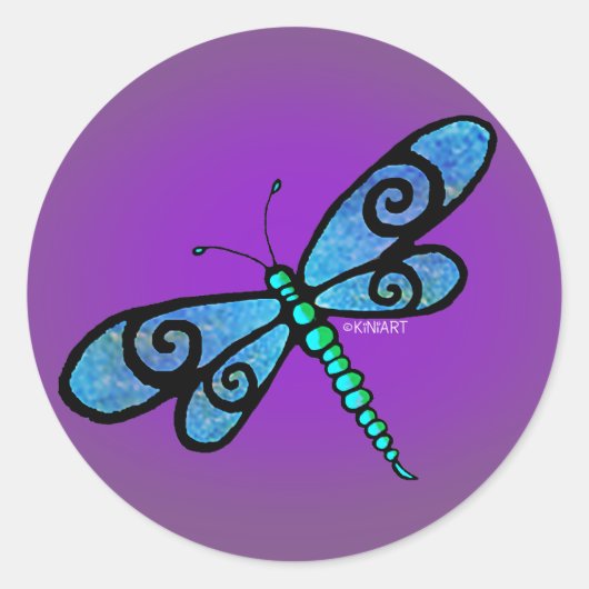 KiniArt Dragonflyスタンプ ラウンドシール (正面)