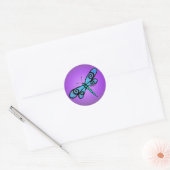 KiniArt Dragonfly Stickers ラウンドシール (封筒)