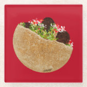 KiniArt Falafelサンドイッチ ガラスコースター (正面)