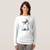 KiniArt Fluffybutt Westie Reindeer Tシャツ (正面フル)