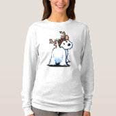 KiniArt Fluffybutt Westie Reindeer Tシャツ (正面)