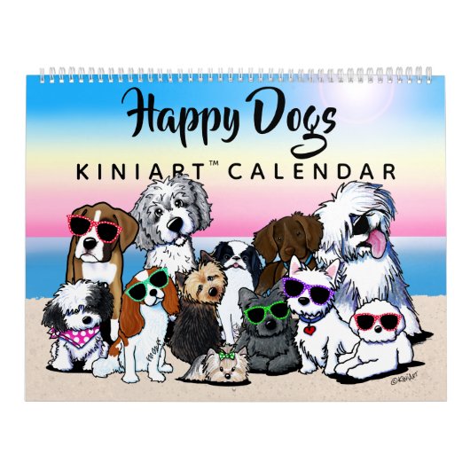 KiniArt Happy Dogsカレンダー カレンダー (カバー)